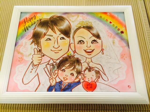 産まれてくる赤ちゃんも一緒の結婚式のウエルカムボード