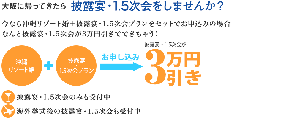 披露宴・1.5次会しませんか？